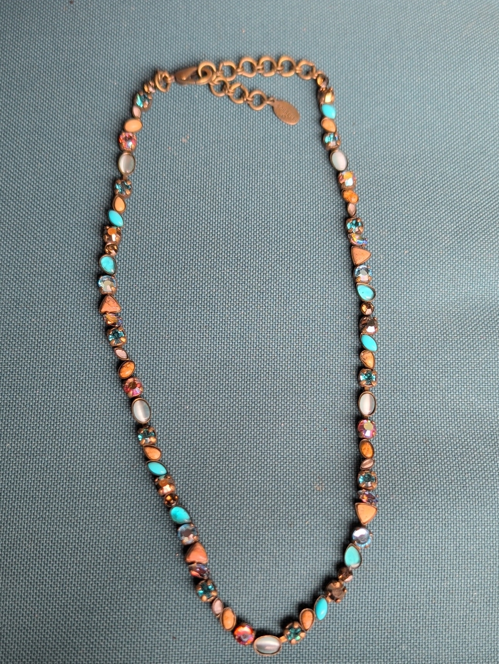Sorrelli Turquoise, Gold and Pearl Accent Necklace